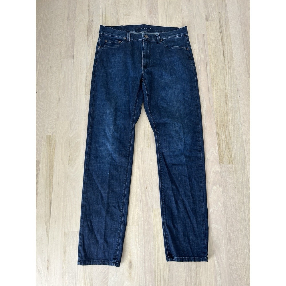 MOTT & BOW Mosco Blue Cotton Blend Stretch Slim Jeans Sz 34